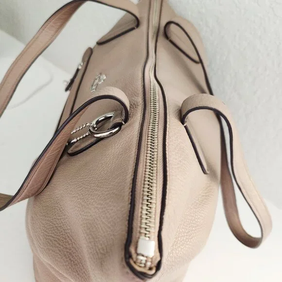 New Coach Taylor Tan Leather Shoulder Bag Purse - Picture 7 of 13